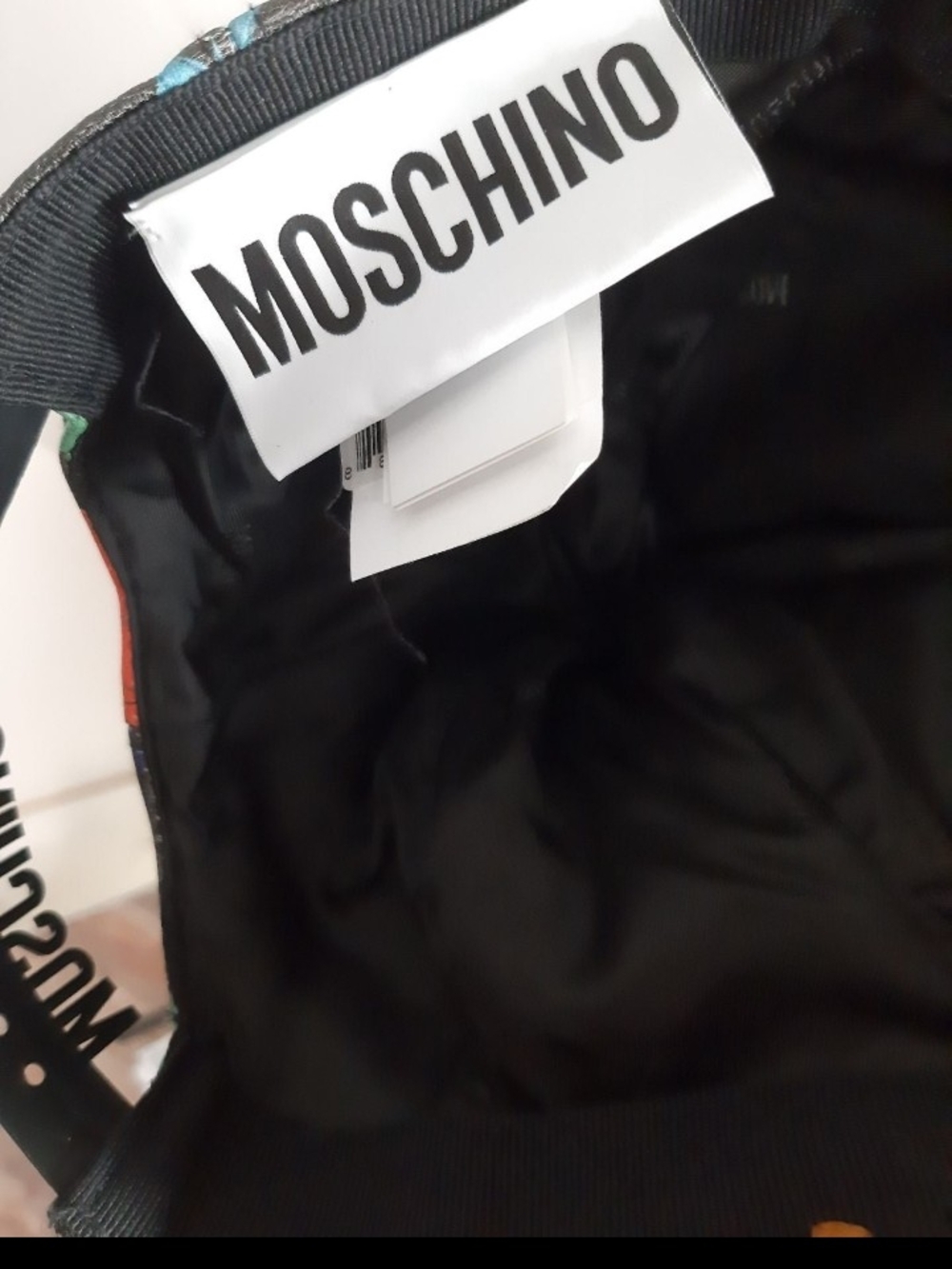 Moschino Black Floral Kids Baseball Cap with Multicolor Blooms - Picture 3 of 7